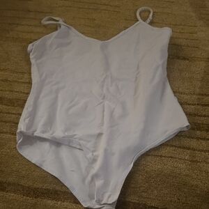 White One Piece Body Suit By Mangdiup Size M..
